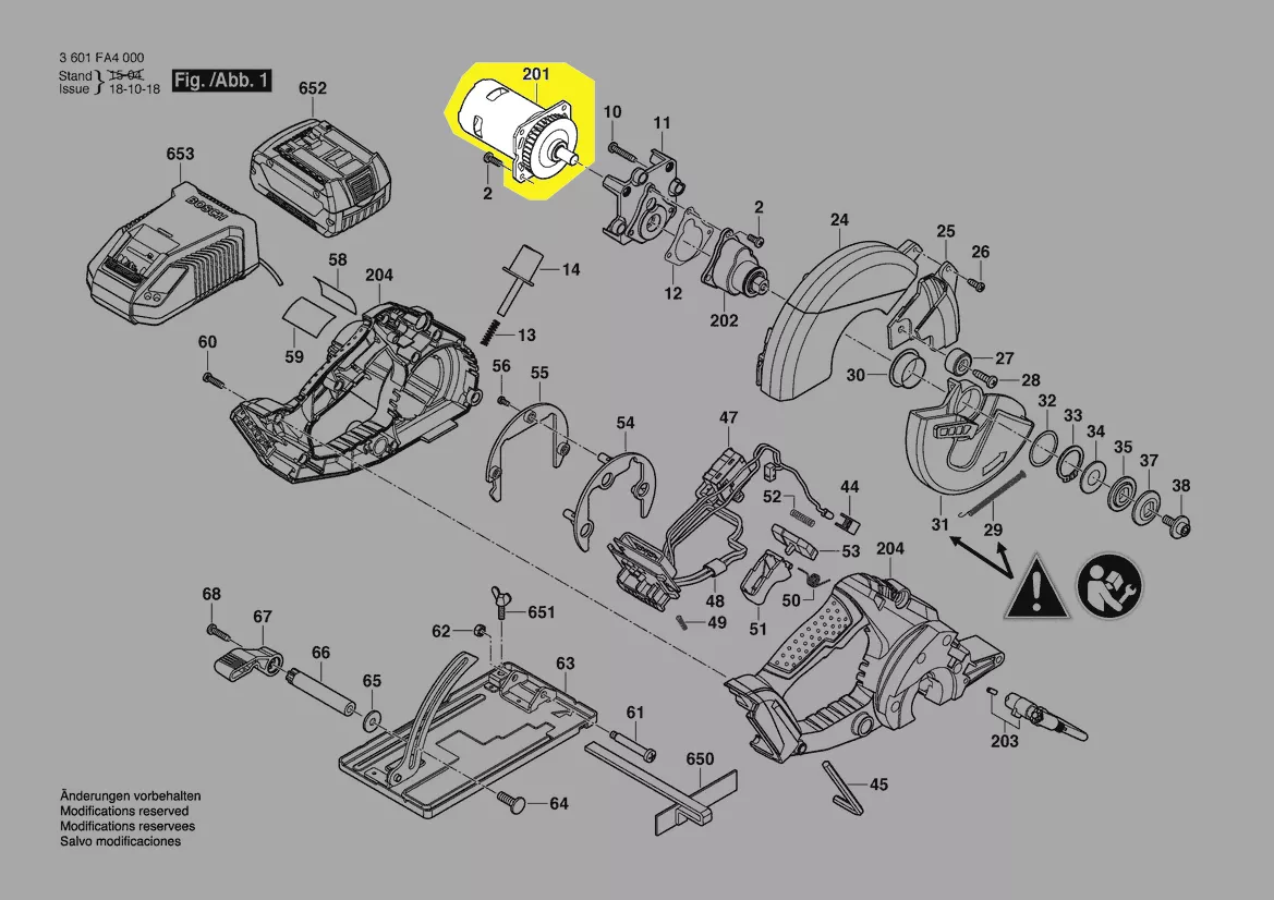 Moteur 18V réf. 2 610 034 087 Bosch
